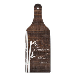 Moderne bruid en bruidegom aangepaste naam en datu snijplank