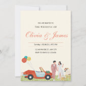 Moderne bruid en bruidegom gepersonaliseerde bruil kaart (Voorkant)