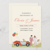 Moderne bruid en bruidegom gepersonaliseerde bruil kaart (Voorkant / Achterkant)