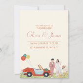 Moderne bruid en bruidegom gepersonaliseerde bruil kaart (Voorkant)