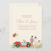 Moderne bruid en bruidegom gepersonaliseerde bruil kaart (Voorkant / Achterkant)