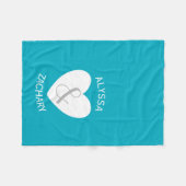 Moderne bruid en bruidegom hart en aangepaste acht fleece deken (Voorkant (Horizontaal))