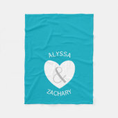 Moderne bruid en bruidegom hart en aangepaste acht fleece deken (Voorkant)