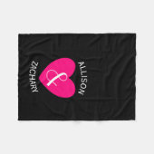 Moderne bruid en bruidegom roze hart z03 fleece deken (Voorkant (Horizontaal))