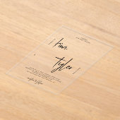 Moderne bruid en bruidegom script namen bruiloft acryl uitnodigingen (Laagn)