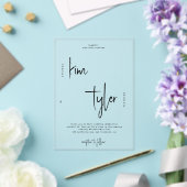 Moderne bruid en bruidegom script namen bruiloft acryl uitnodigingen (Insitu (Huwelijk))