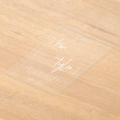 Moderne bruid en bruidegom script namen bruiloft acryl uitnodigingen (Laagn)