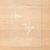 Moderne bruid en bruidegom script namen bruiloft acryl uitnodigingen (Voorkant)