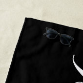 Moderne bruid Gepersonaliseerd Datum zwart wit har Strandlaken (In situ)