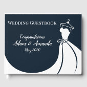 Moderne bruidbruidjurk gastenboek (Voorkant)