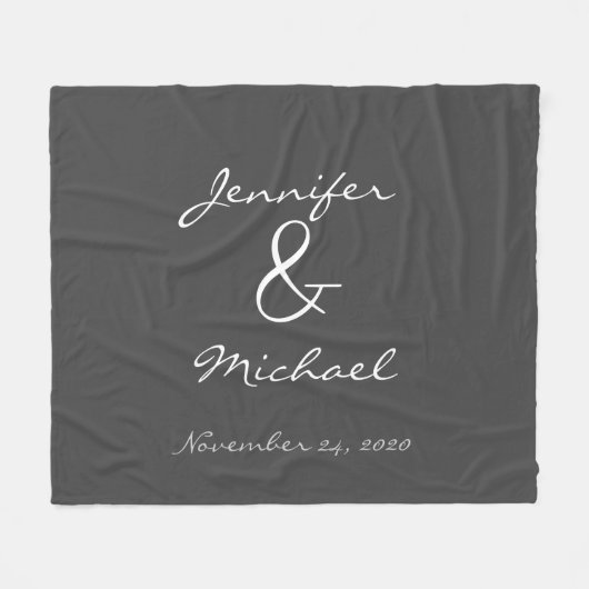 Moderne bruidbruin- en bruinhuwelijkse bruiloft fleece deken (Voorkant (Horizontaal))