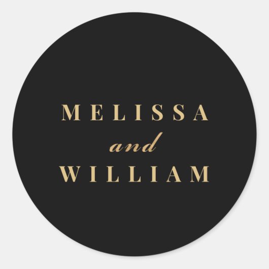 Moderne bruidegom Namen Typografie Sticker Seal (Voorkant)