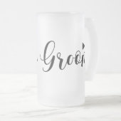 Moderne Bruidegom Team met Strik Design Matglas Bierpul (Voorkant rechts)