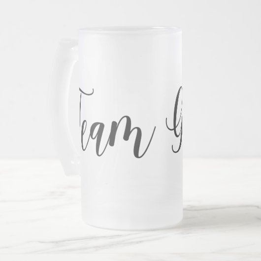 Moderne Bruidegom Team met Strik Design Matglas Bierpul (Voorkant links)