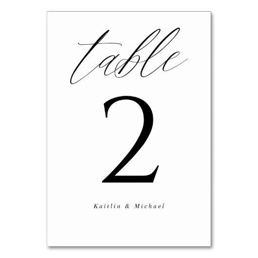 Moderne bruidetabelnummers kaart (Achterkant)