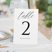 Moderne bruidetabelnummers kaart