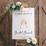 Moderne bruids brunch welkomstbord poster<br><div class="desc">Welkom uw gasten op een moderne bruidsbrunch met onze "Modern Bridal Brunch Welcome Sign." Dit minimalistische bord is voorzien van zwart-wit kalligrafie en een chique champagnefluitontwerp,  perfect voor een lente- of zomerviering. Het voegt een vleugje verfijning toe aan uw brunch welkomstbord en zet de toon voor een elegant evenement.</div>