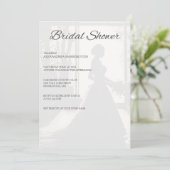 Moderne Bruids Silhouet Bruiloft Feest Kaart (Staand voorkant)