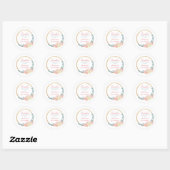 Moderne Bruidsbruiloft met Bloemendecoratie Bedank Ronde Sticker (Vel)