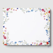 Moderne bruidsbruiloft met wilde bloemen gastenboek (Achterkant)