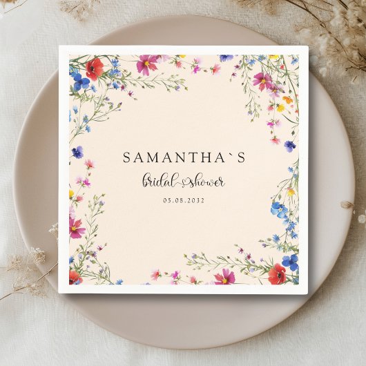 Moderne Bruidsbruiloft met Wilde Bloemen Servet