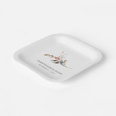 Moderne Bruidsbruiloft Papieren Borden Rustieke Bo Papieren Bordje (Gebogen)