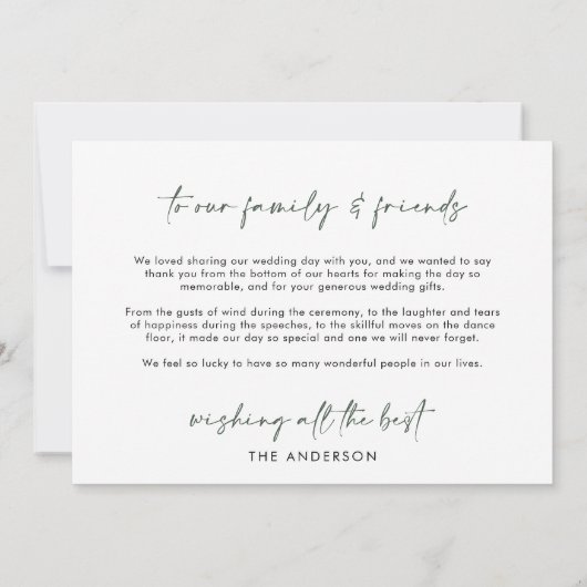 Moderne bruidsbruin bruinbruin bedankkaart (Achterkant)