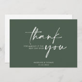 Moderne bruidsbruin bruinbruin bedankkaart (Voorkant / Achterkant)