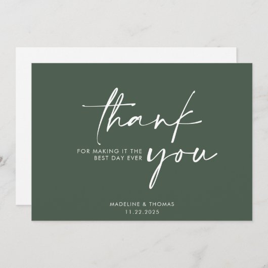 Moderne bruidsbruin bruinbruin bedankkaart (Voorkant / Achterkant)