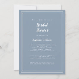 Moderne Bruidsdouche Elegant Chic Stofblauw Kaart