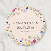 Moderne bruidsdouche met wilde bloemen bedankjes labels (Voorkant)
