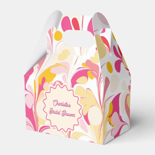 Moderne Bruidsdouche Retro Abstract Roze Golf Bedankdoosjes (Voorkant Zijde)