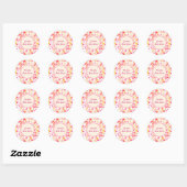 Moderne Bruidsdouche Retro Abstracte Roze Golven Ronde Sticker (Vel)