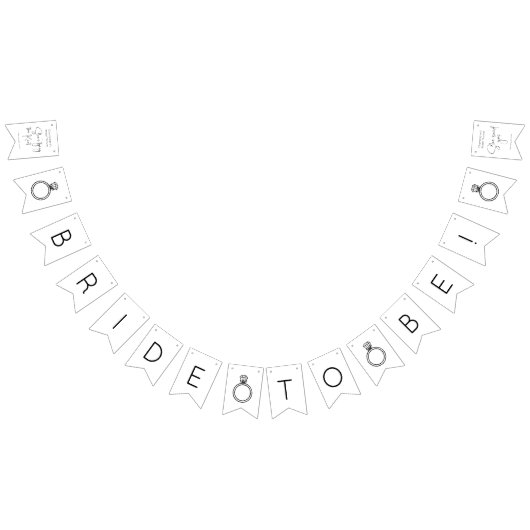 Moderne Bruidsfeer Script Vlaggetjes (Alle)