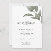 Moderne Bruidsfeest Botanische Eucalyptus Boho Kaart (Voorkant)