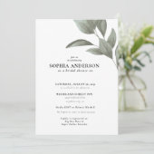 Moderne Bruidsfeest Botanische Eucalyptus Boho Kaart (Staand voorkant)