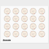 Moderne Bruidsfeest met Wilde Bloemen Ronde Sticker (Vel)
