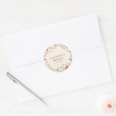 Moderne Bruidsfeest met Wilde Bloemen Ronde Sticker (Envelop)