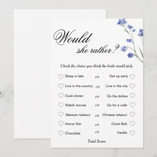 Moderne Bruidsfeest Spel, Wie kent de Bruid Feestdagenkaart (Voorkant / Achterkant)