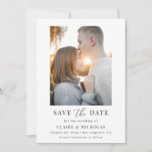 Moderne bruidsfoto slaat de datum op save the date (Voorkant)