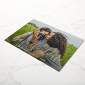 Moderne bruidsfoto van Elegant Save the Date Gold Folie Uitnodiging (Gedraaid)
