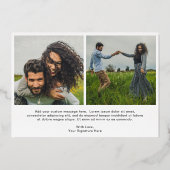 Moderne bruidsfoto van Elegant Save the Date Gold Folie Uitnodiging (Achterkant)