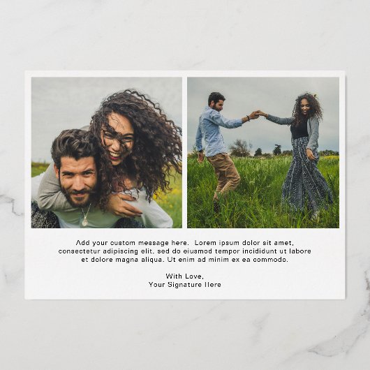 Moderne bruidsfoto van Elegant Save the Date Gold Folie Uitnodiging (Achterkant)