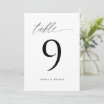 Moderne bruidsgetallen van 5 x 7 bruiloft kaart<br><div class="desc">Moderne Elegant Wedding Table Numbers (5x7): Gebruik deze romantische calligrafietabelnummers op je bruiloft- of gebeurtenistafels. Dit ontwerp kenmerkt het woord "Lijst"in een elegante zachte kalligrafie. Het is zwart, maar je kunt de kleur veranderen in alles wat je maar wilt! Klik op "meer aanpassen" en klik op het element om de...</div>