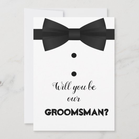 Moderne Bruidsjonker Boog Borstel Script Verzoek Kaart (Voorkant)