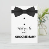 Moderne Bruidsjonker Boog Borstel Script Verzoek Kaart (Staand voorkant)