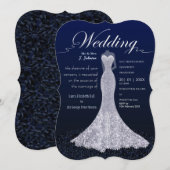 Moderne bruidsjurk bruiloft uitnodiging Briefkaart (Voorkant / Achterkant)