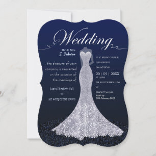 Moderne bruidsjurk bruiloft uitnodiging Briefkaart