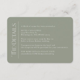 Moderne bruidskaart voor groene wegbewegingen informatiekaartje