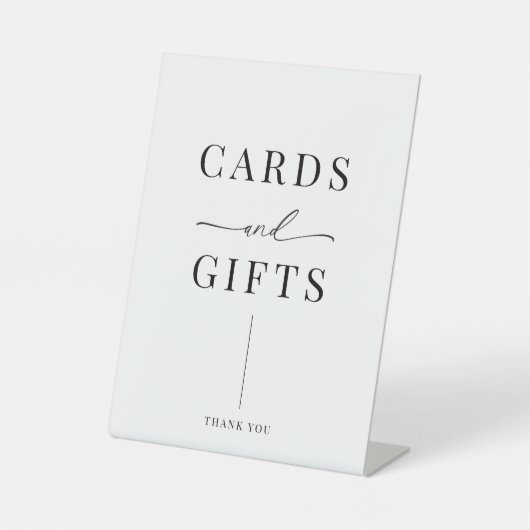 Moderne bruidskaarten en voetsporen reclamebord met voetstuk (Voorkant)